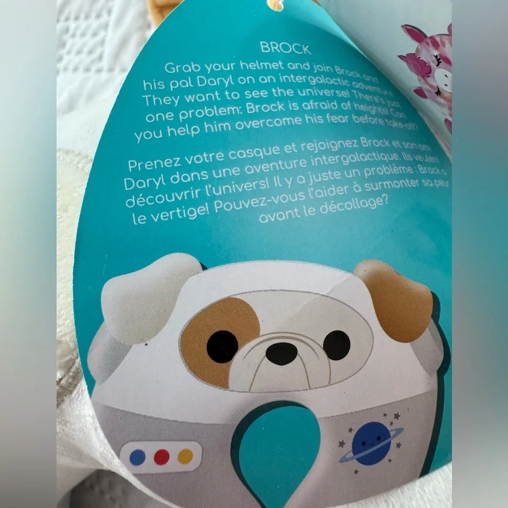 Squishmallows Space Kids Pillow Neck Collection Travel Series 6 Brock Bulldog - Picture 4 of 6